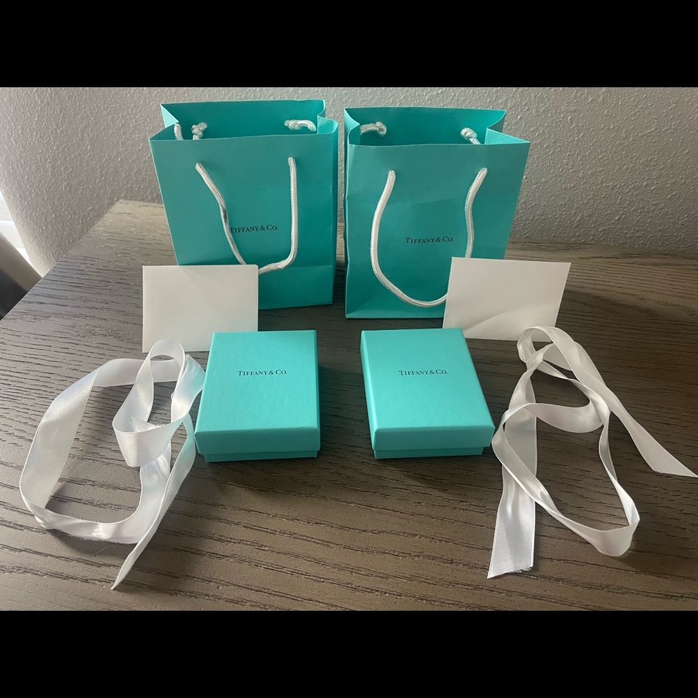 Two gift packaging sets from Tiffany & Co